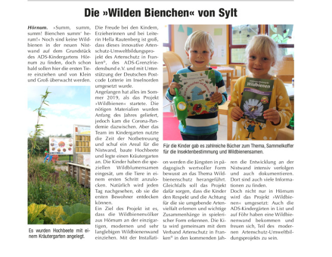 © Artenschutz in Franken® PM vom 08/09.2020 / Creativ Consult Team GmbH Kjeirstr. 17 25980 Sylt / Westerland Bild zum Eintrag (1032859-160)